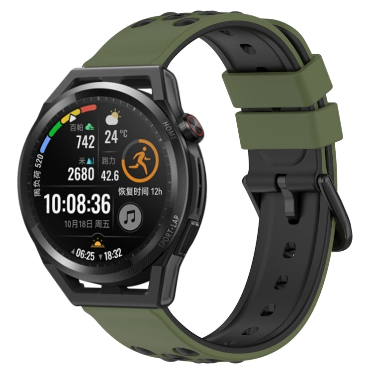 For Huawei Watch GT Runner 22mm Two-Color Porous Silicone Watch Band