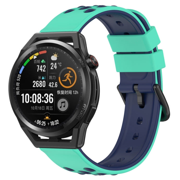 For Huawei Watch GT Runner 22mm Two-Color Porous Silicone Watch Band