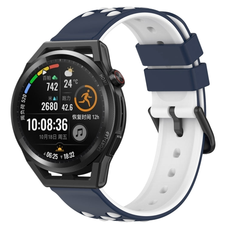 For Huawei Watch GT Runner 22mm Two-Color Porous Silicone Watch Band