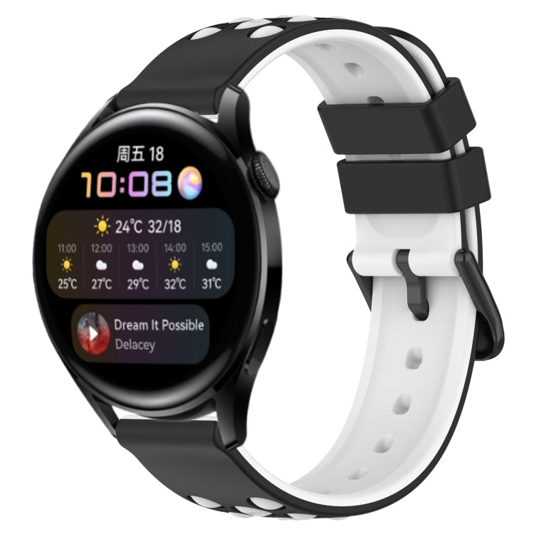 For Huawei Watch 3 22mm Two-Color Porous Silicone Watch Band
