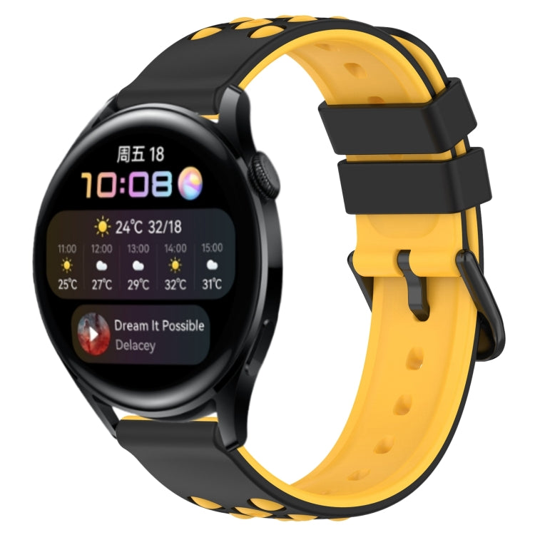 For Huawei Watch 3 22mm Two-Color Porous Silicone Watch Band