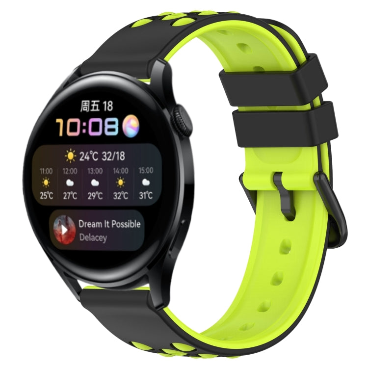 For Huawei Watch 3 22mm Two-Color Porous Silicone Watch Band