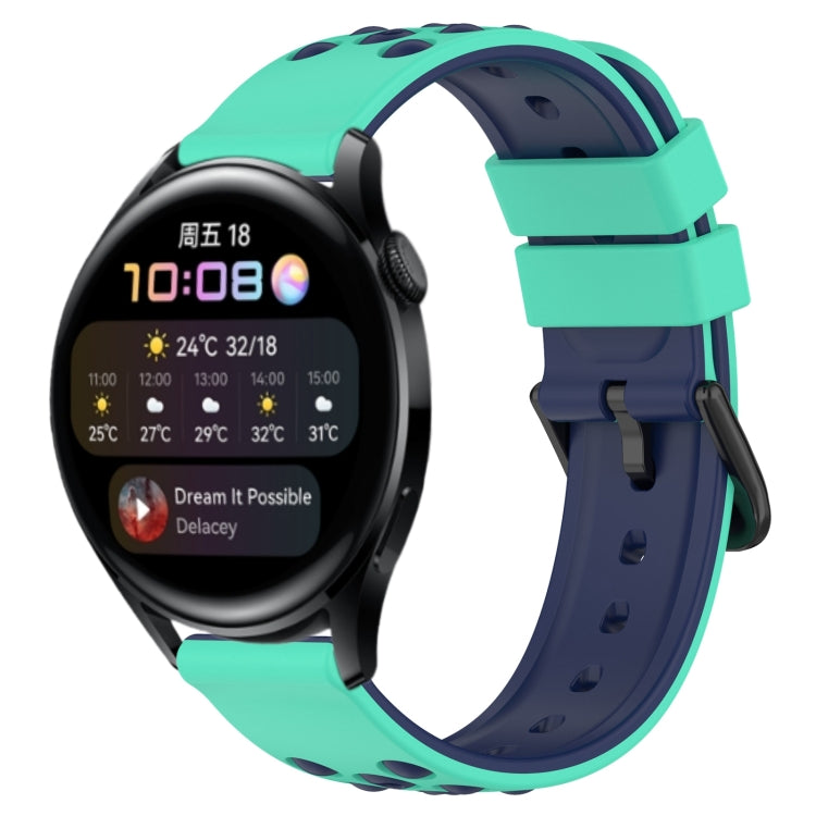 For Huawei Watch 3 22mm Two-Color Porous Silicone Watch Band