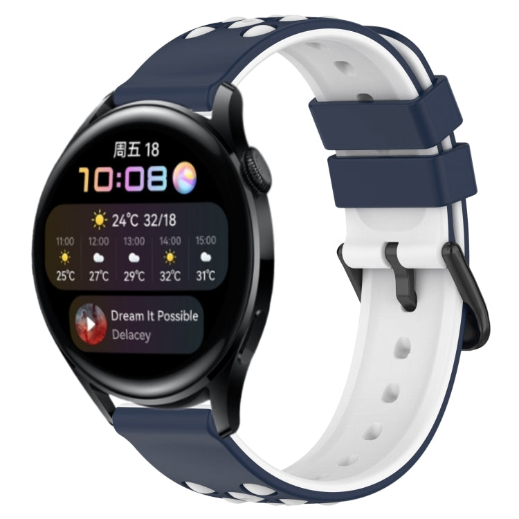 For Huawei Watch 3 22mm Two-Color Porous Silicone Watch Band