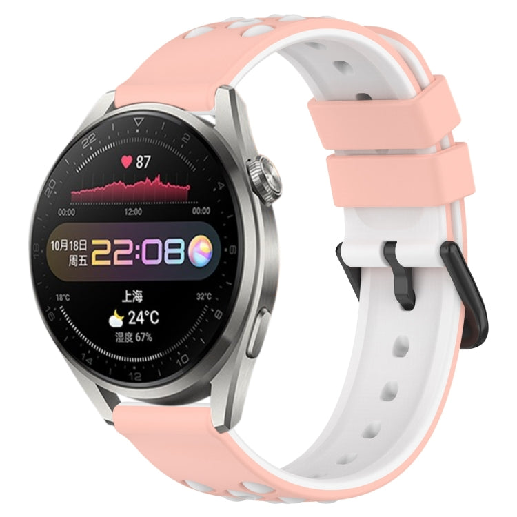 For Huawei Watch 3 Pro 22mm Two-Color Porous Silicone Watch Band