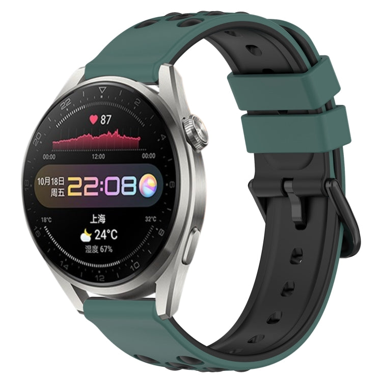 For Huawei Watch 3 Pro 22mm Two-Color Porous Silicone Watch Band