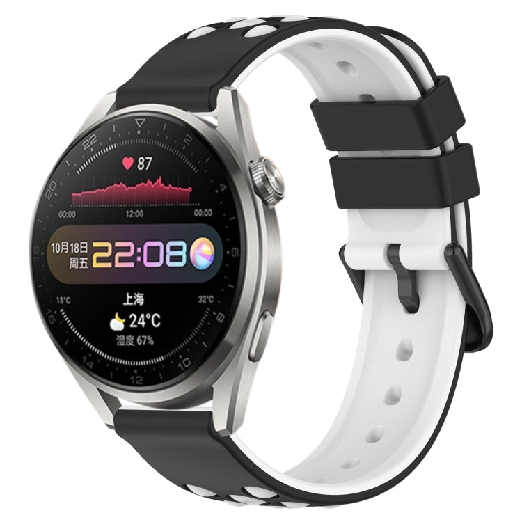 For Huawei Watch 3 Pro 22mm Two-Color Porous Silicone Watch Band