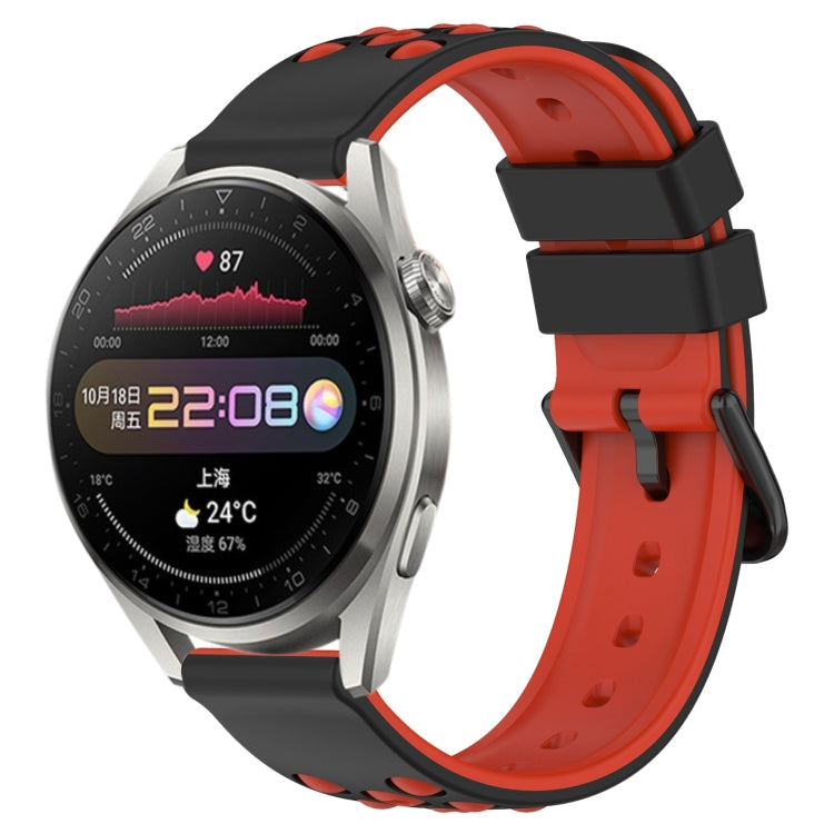 For Huawei Watch 3 Pro 22mm Two-Color Porous Silicone Watch Band