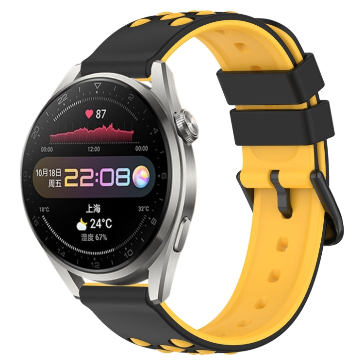 For Huawei Watch 3 Pro 22mm Two-Color Porous Silicone Watch Band