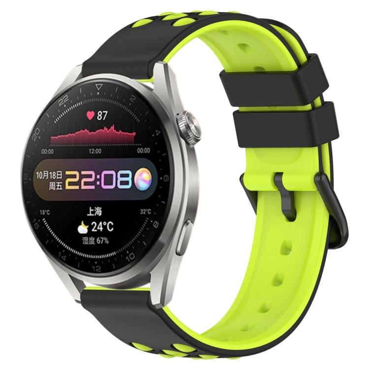 For Huawei Watch 3 Pro 22mm Two-Color Porous Silicone Watch Band