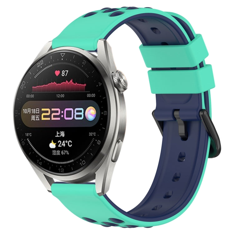 For Huawei Watch 3 Pro 22mm Two-Color Porous Silicone Watch Band