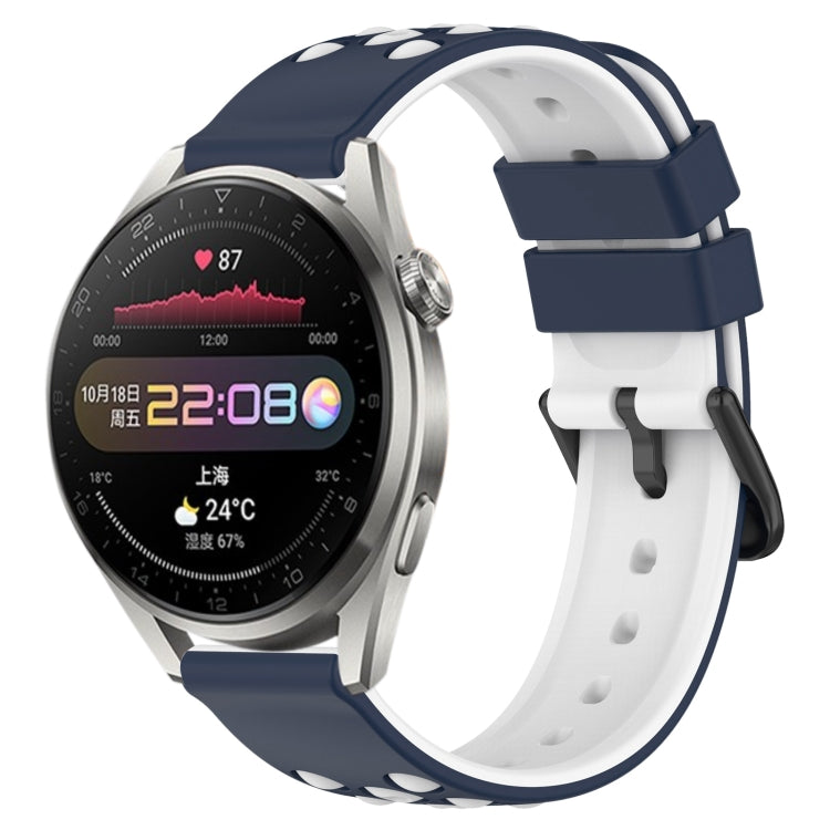 For Huawei Watch 3 Pro 22mm Two-Color Porous Silicone Watch Band