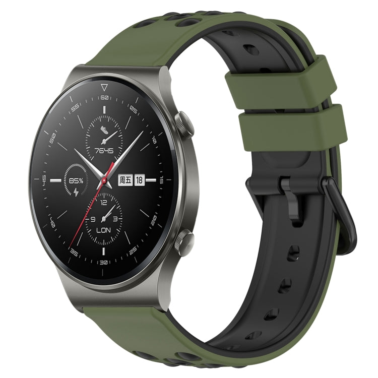 For Huawei GT2 Pro 22mm Two-Color Porous Silicone Watch Band