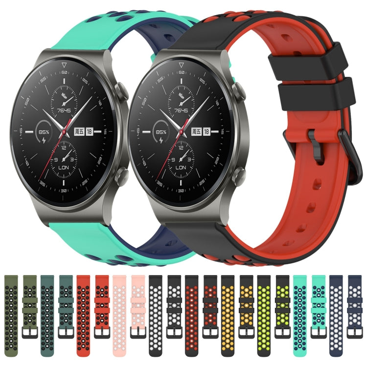 For Huawei GT2 Pro 22mm Two-Color Porous Silicone Watch Band