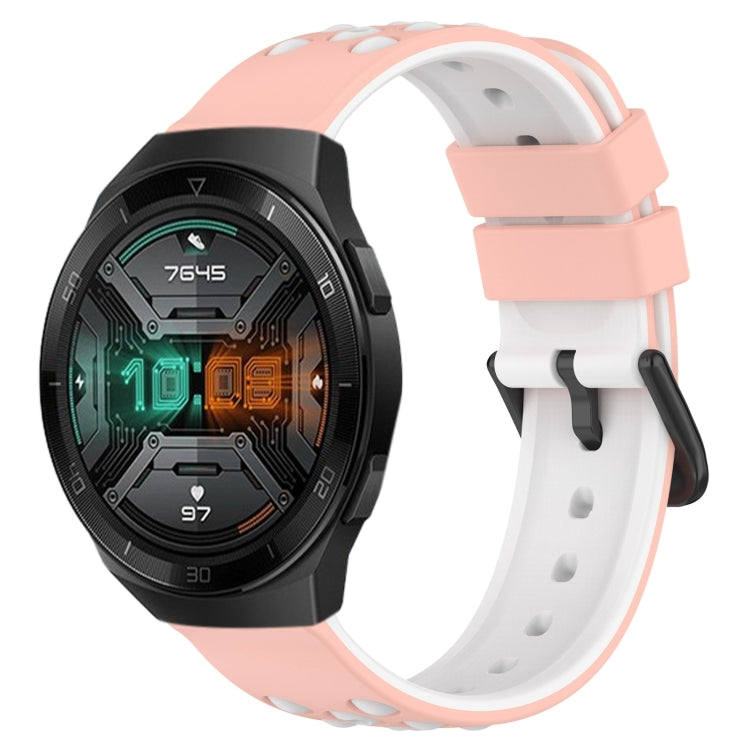 For Huawei Watch GT 2E 22mm Two-Color Porous Silicone Watch Band
