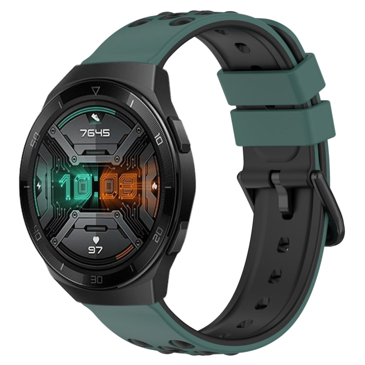 For Huawei Watch GT 2E 22mm Two-Color Porous Silicone Watch Band