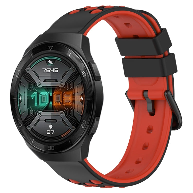 For Huawei Watch GT 2E 22mm Two-Color Porous Silicone Watch Band