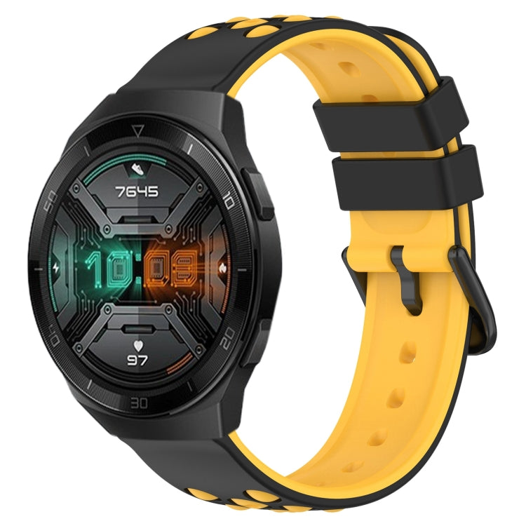 For Huawei Watch GT 2E 22mm Two-Color Porous Silicone Watch Band