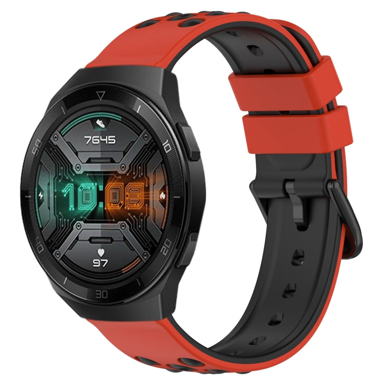 For Huawei Watch GT 2E 22mm Two-Color Porous Silicone Watch Band