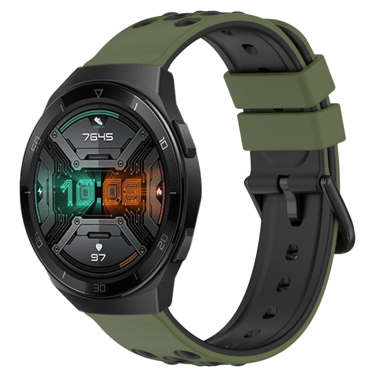 For Huawei Watch GT 2E 22mm Two-Color Porous Silicone Watch Band