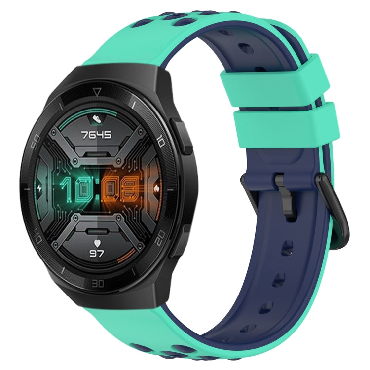 For Huawei Watch GT 2E 22mm Two-Color Porous Silicone Watch Band