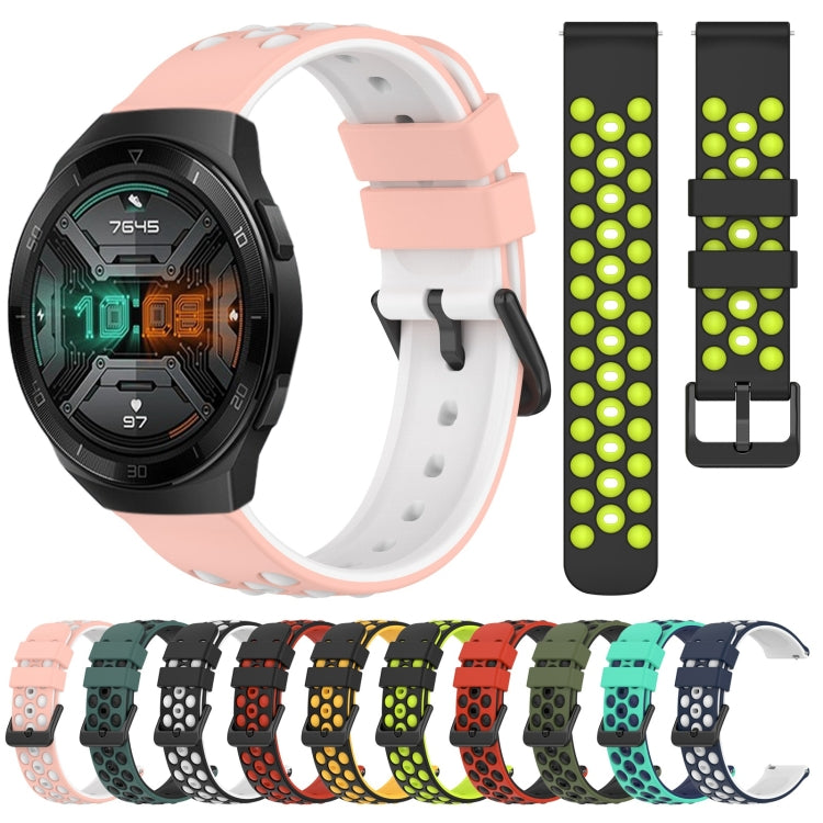 For Huawei Watch GT 2E 22mm Two-Color Porous Silicone Watch Band