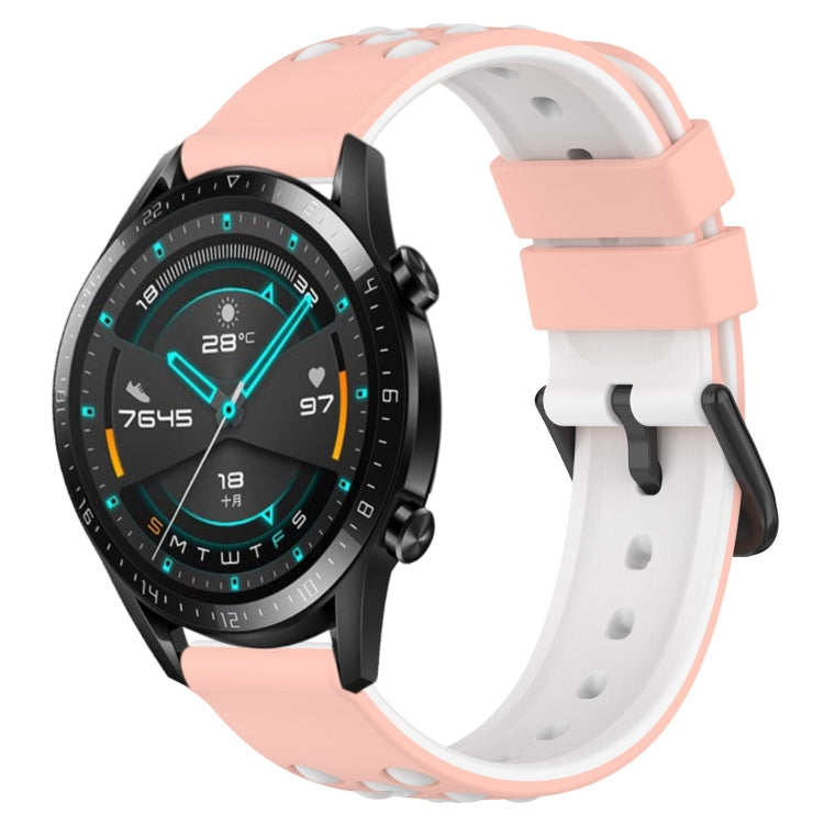 For Huawei GT2 46mm 22mm Two-Color Porous Silicone Watch Band