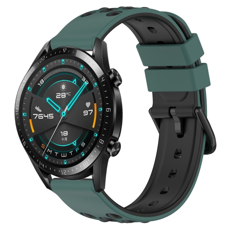 For Huawei GT2 46mm 22mm Two-Color Porous Silicone Watch Band