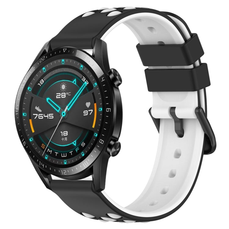 For Huawei GT2 46mm 22mm Two-Color Porous Silicone Watch Band