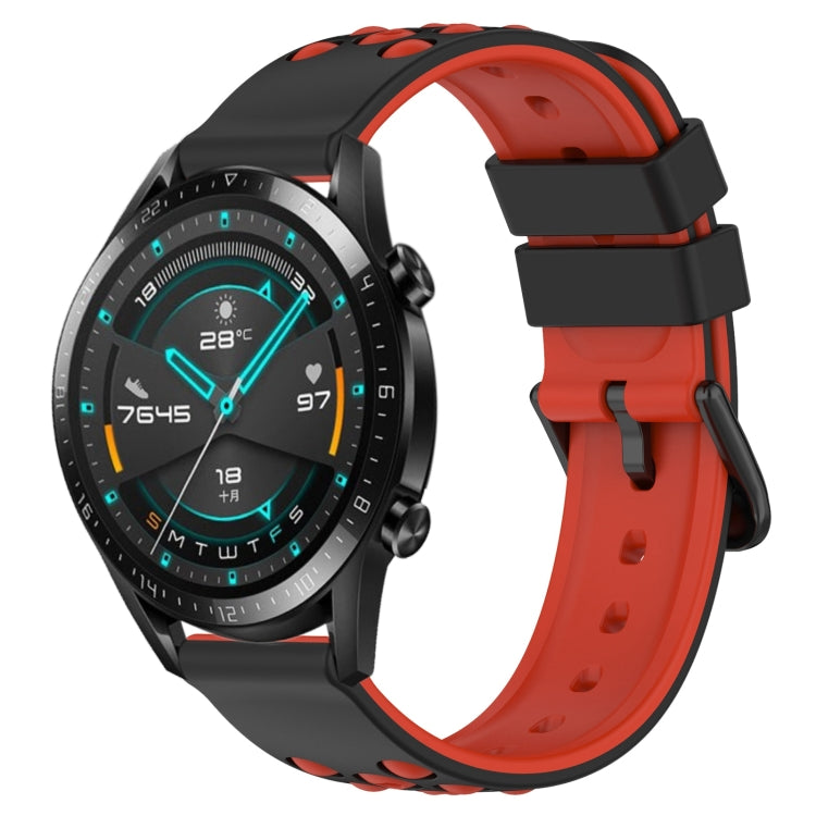For Huawei GT2 46mm 22mm Two-Color Porous Silicone Watch Band