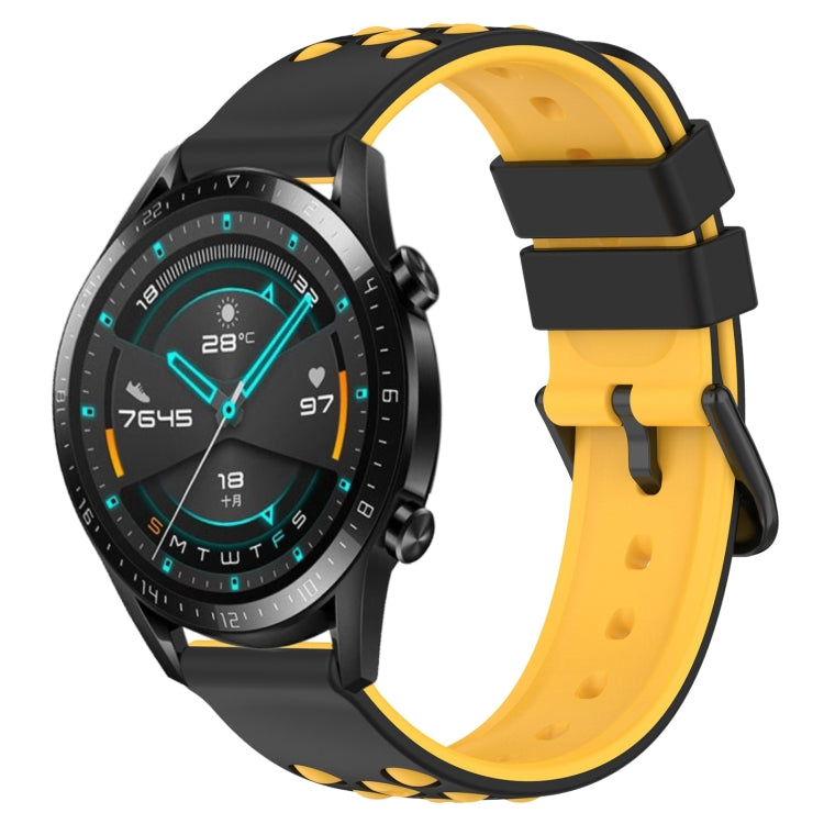 For Huawei GT2 46mm 22mm Two-Color Porous Silicone Watch Band