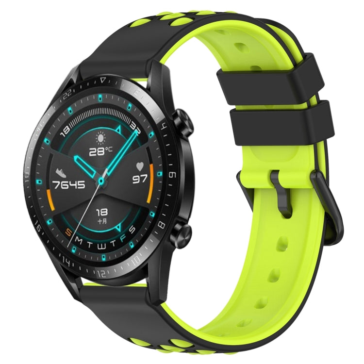 For Huawei GT2 46mm 22mm Two-Color Porous Silicone Watch Band