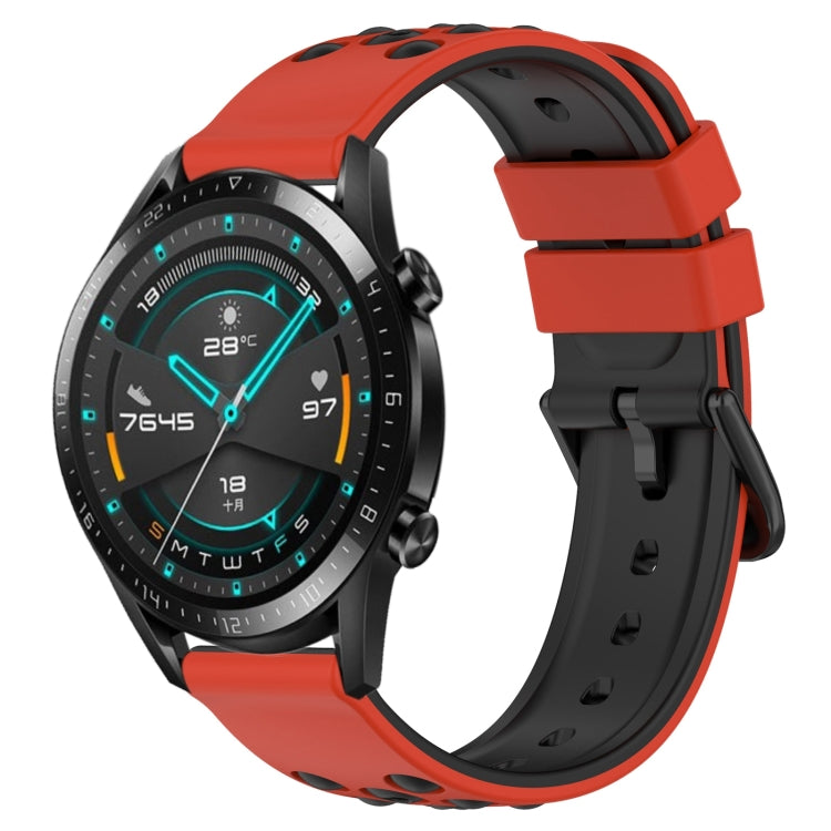 For Huawei GT2 46mm 22mm Two-Color Porous Silicone Watch Band