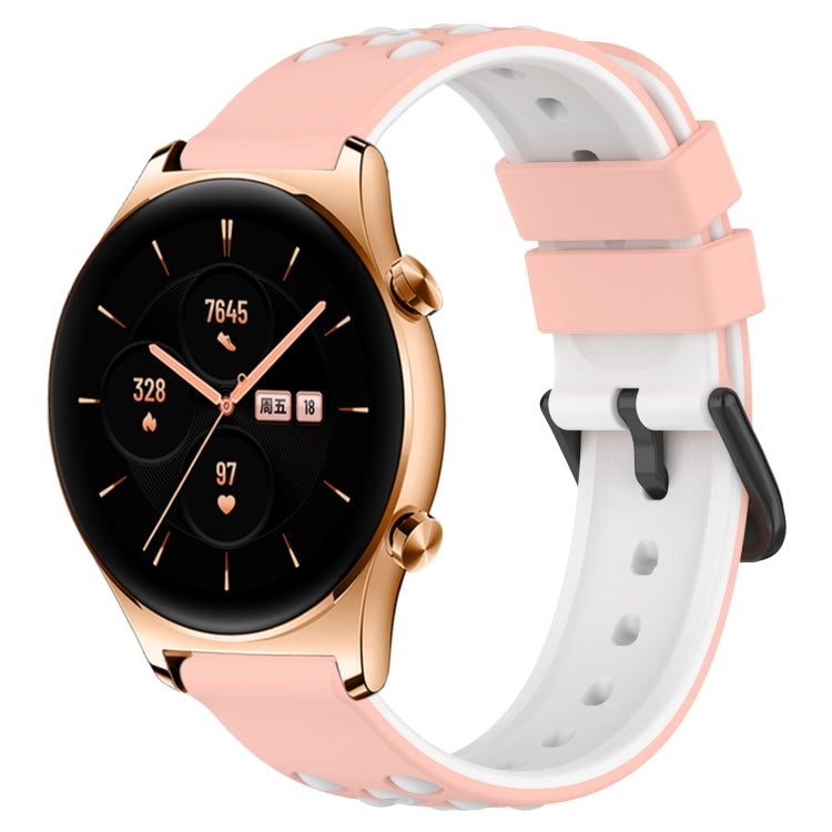 For Honor Watch GS 3 22mm Two-Color Porous Silicone Watch Band