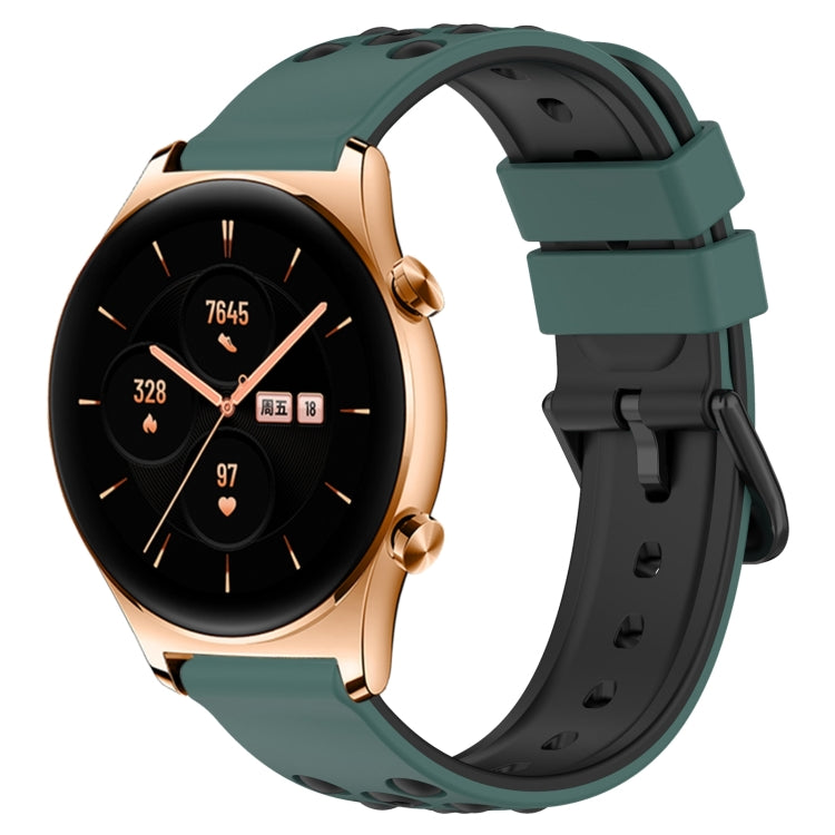For Honor Watch GS 3 22mm Two-Color Porous Silicone Watch Band