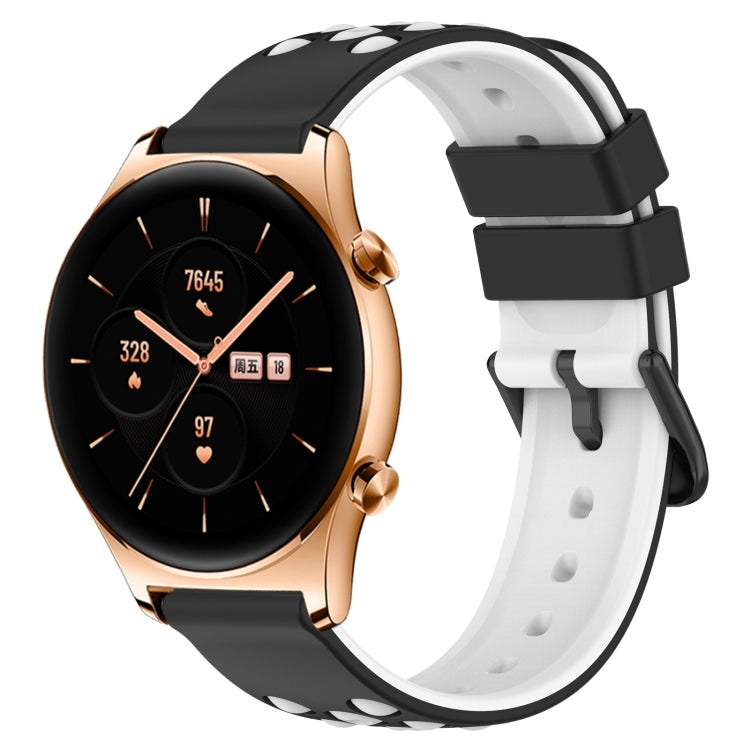For Honor Watch GS 3 22mm Two-Color Porous Silicone Watch Band