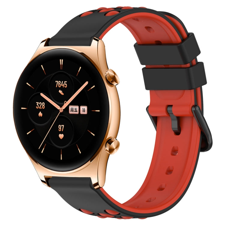 For Honor Watch GS 3 22mm Two-Color Porous Silicone Watch Band
