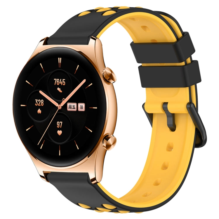 For Honor Watch GS 3 22mm Two-Color Porous Silicone Watch Band