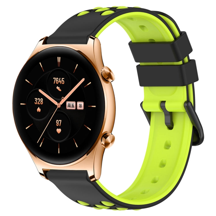 For Honor Watch GS 3 22mm Two-Color Porous Silicone Watch Band