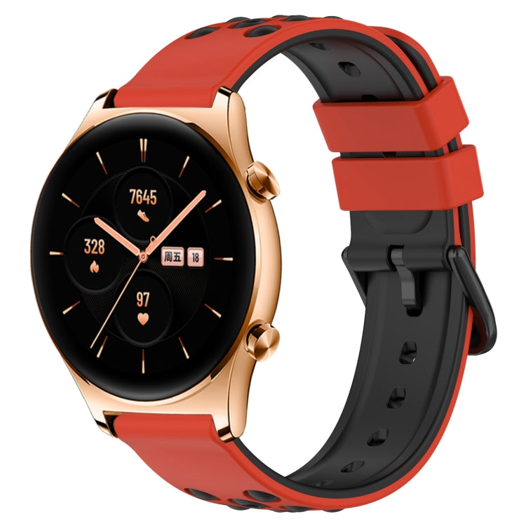 For Honor Watch GS 3 22mm Two-Color Porous Silicone Watch Band