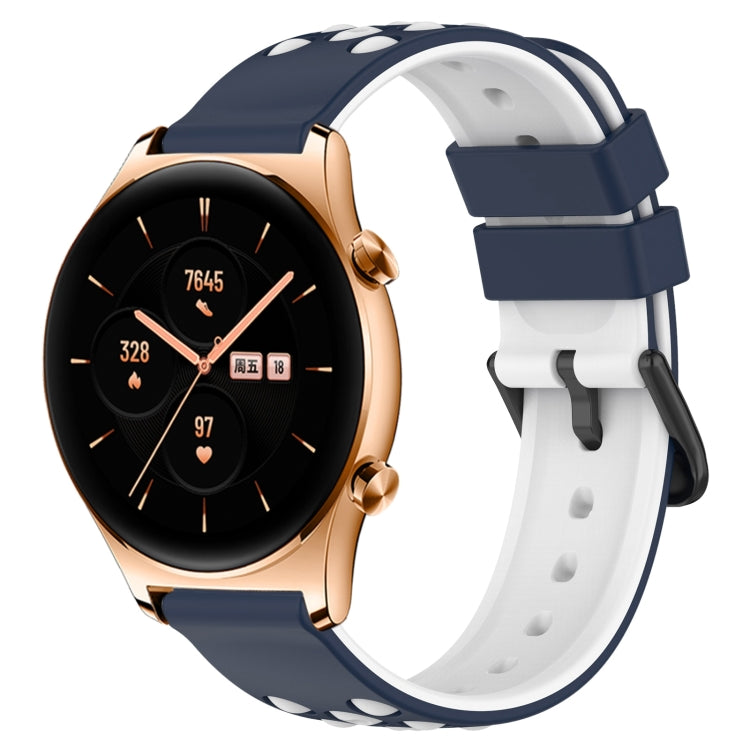 For Honor Watch GS 3 22mm Two-Color Porous Silicone Watch Band