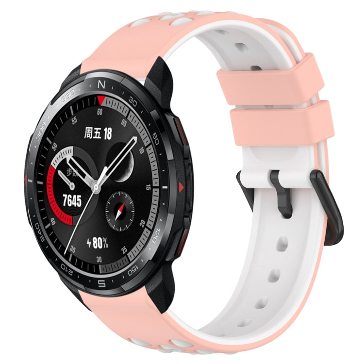 For Honor Watch GS Pro 22mm Two-Color Porous Silicone Watch Band