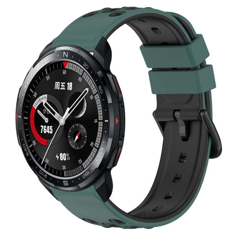For Honor Watch GS Pro 22mm Two-Color Porous Silicone Watch Band