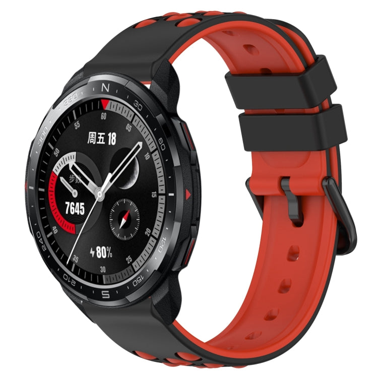 For Honor Watch GS Pro 22mm Two-Color Porous Silicone Watch Band