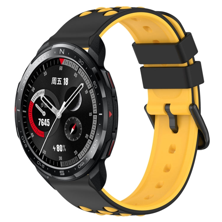 For Honor Watch GS Pro 22mm Two-Color Porous Silicone Watch Band