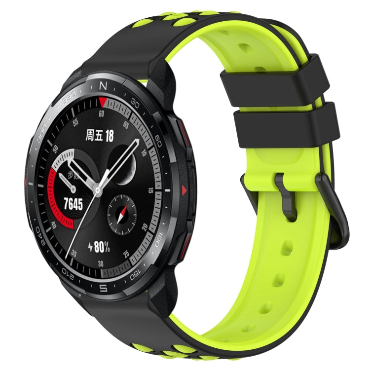 For Honor Watch GS Pro 22mm Two-Color Porous Silicone Watch Band