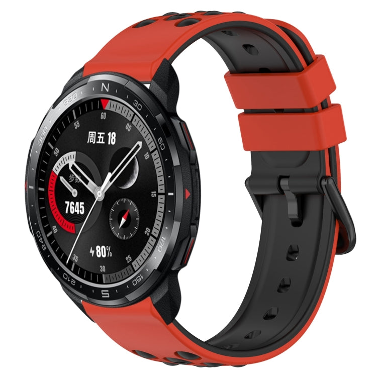 For Honor Watch GS Pro 22mm Two-Color Porous Silicone Watch Band