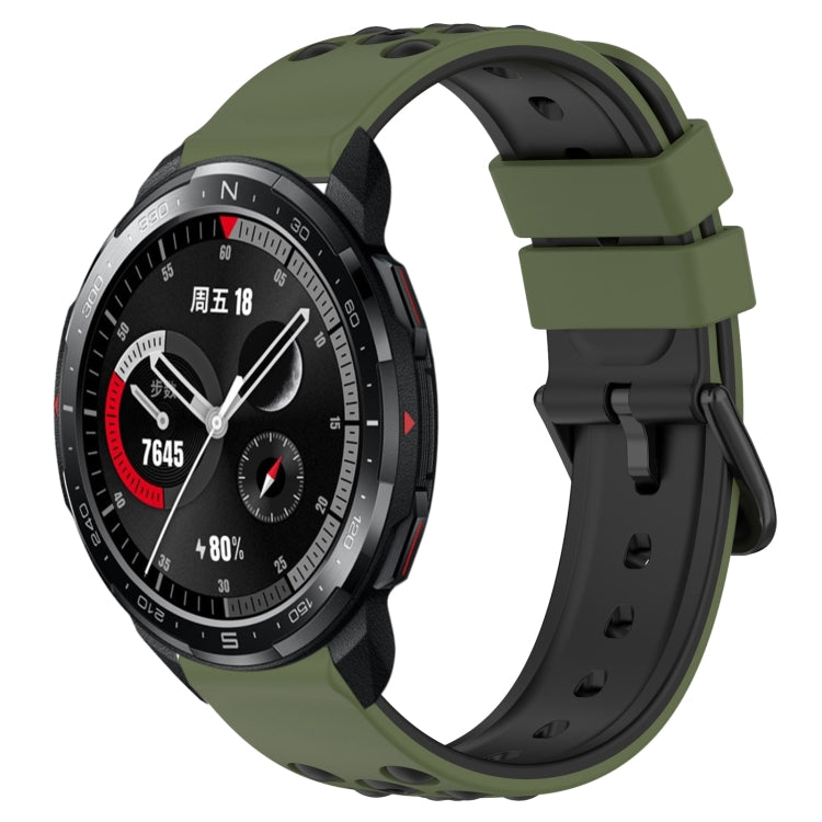 For Honor Watch GS Pro 22mm Two-Color Porous Silicone Watch Band