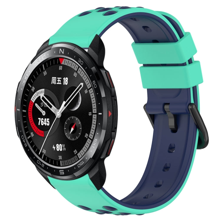 For Honor Watch GS Pro 22mm Two-Color Porous Silicone Watch Band