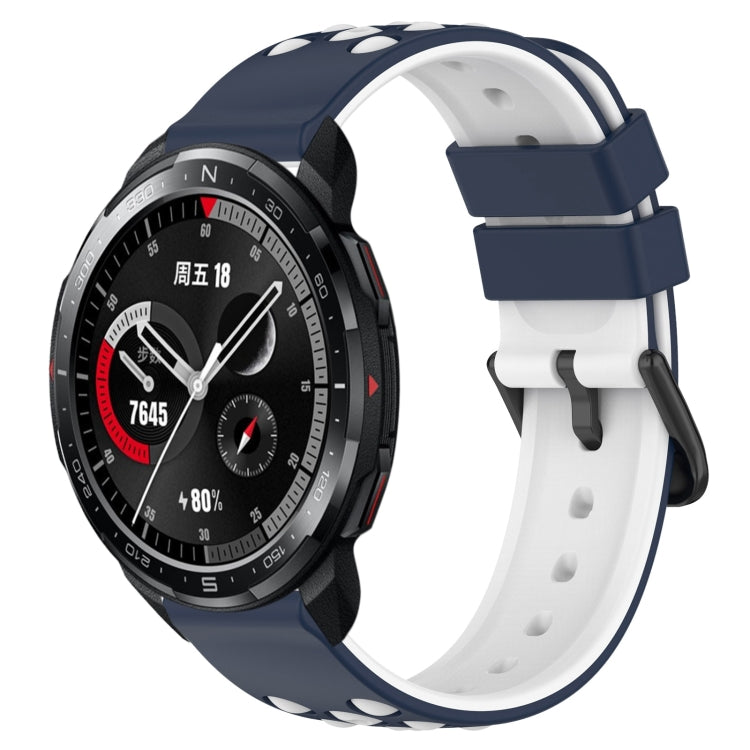 For Honor Watch GS Pro 22mm Two-Color Porous Silicone Watch Band